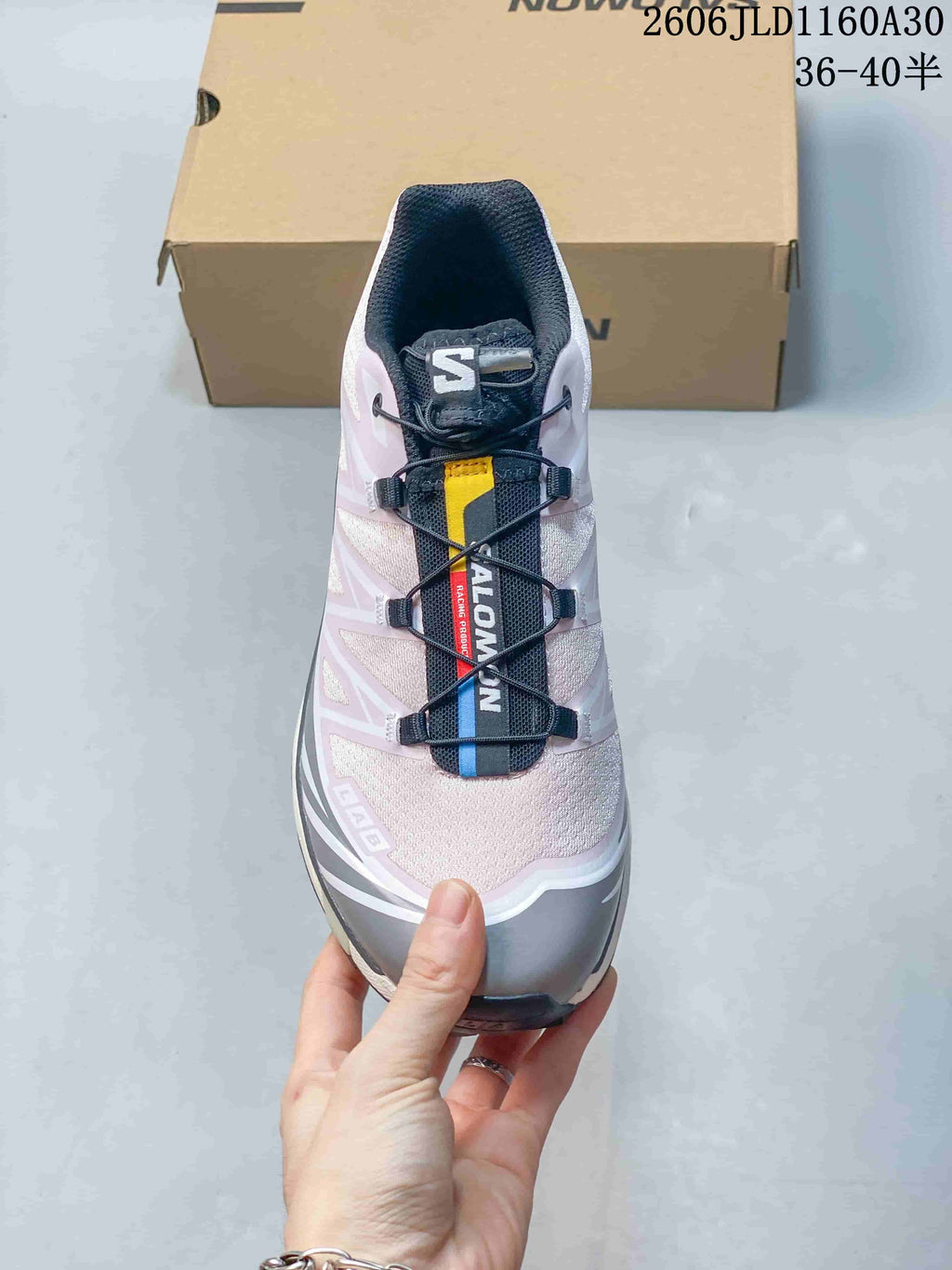 Salomon XT-6 Trail Sneakers in Pink and Gray