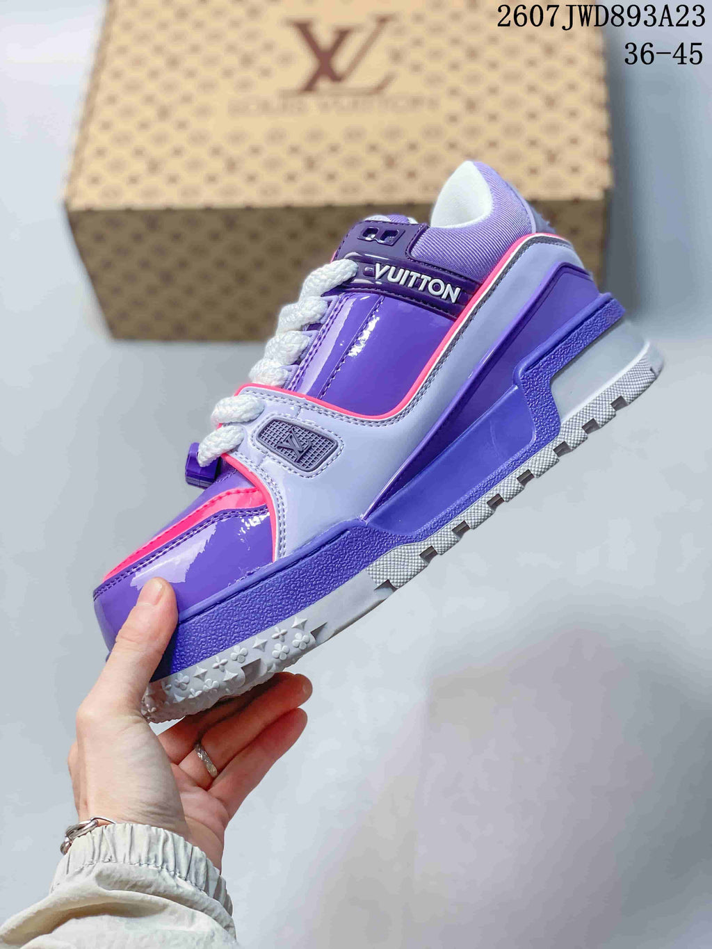 Louis Vuitton Trainer Maxi Low Sneakers Purple Pink White