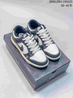 Nike Dunk Low Louis Vuitton Print-Panel Sneakers, Navy and White