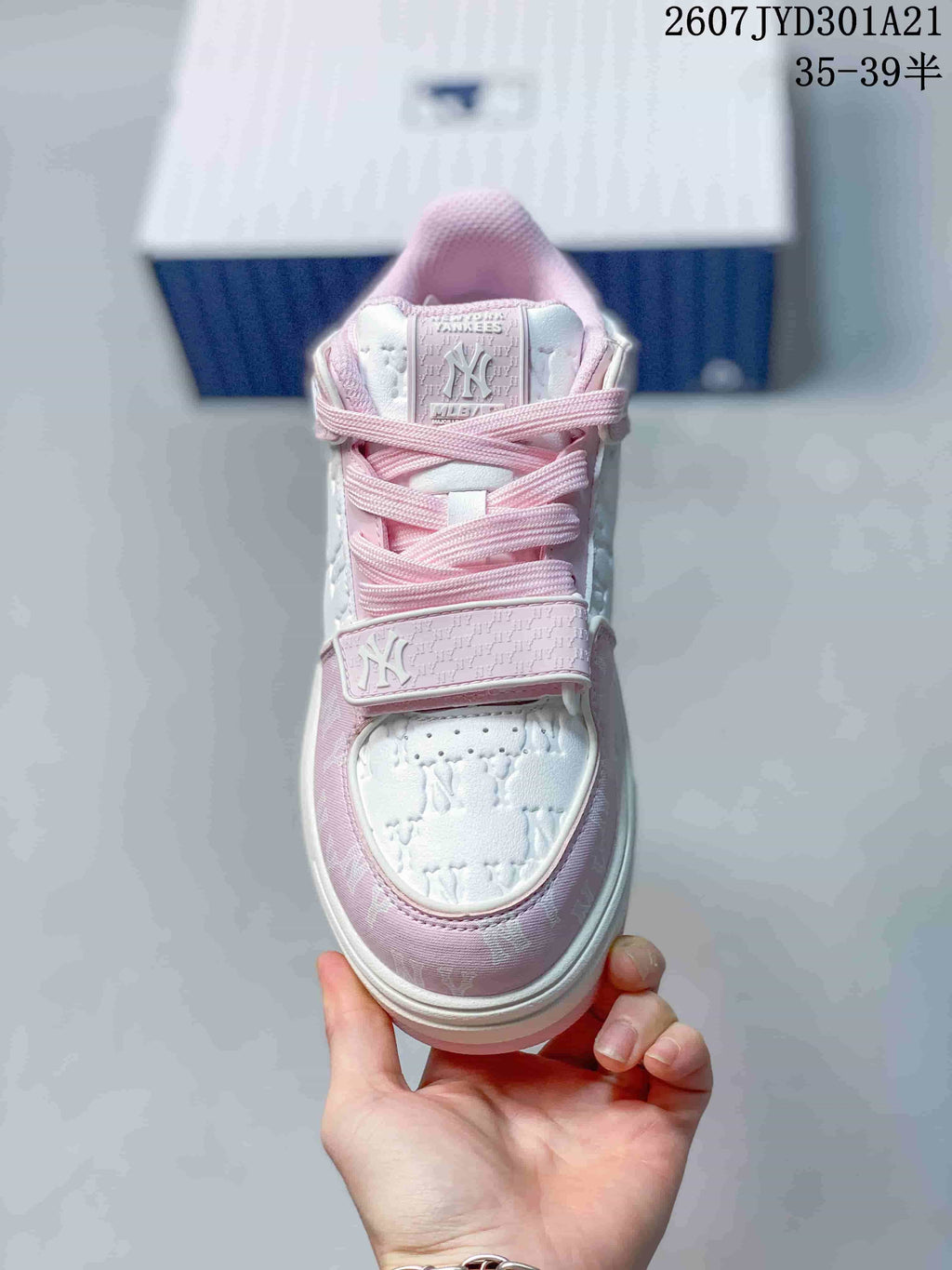 MLB New York Yankees Pink White High-Top Sneakers 2607JYD301A21