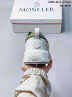 Moncler Pacey Low-Top Sneakers Olive Green and White
