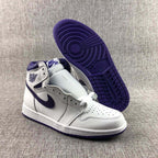 Air Jordan 1 Court Purple High-Top Sneakers White/Purple CD0461-151