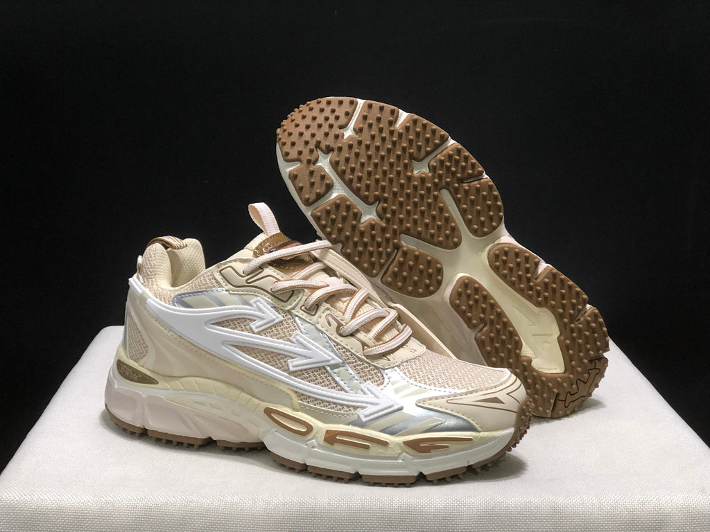 OFF-WHITE Be Right Back Cream Lace-Up Sneakers