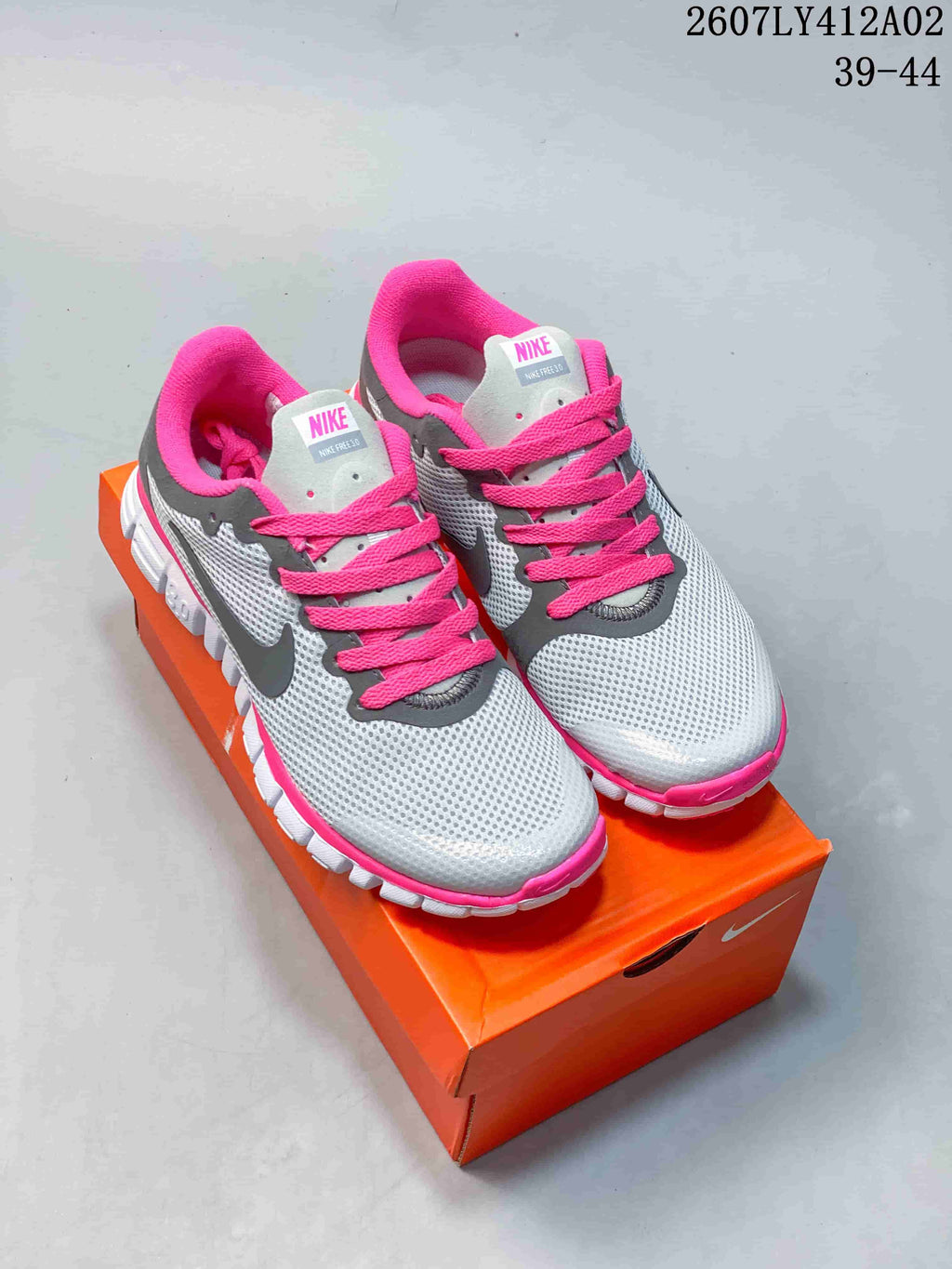 Nike Free 3.0 Running Shoes in Gray and Hot Pink