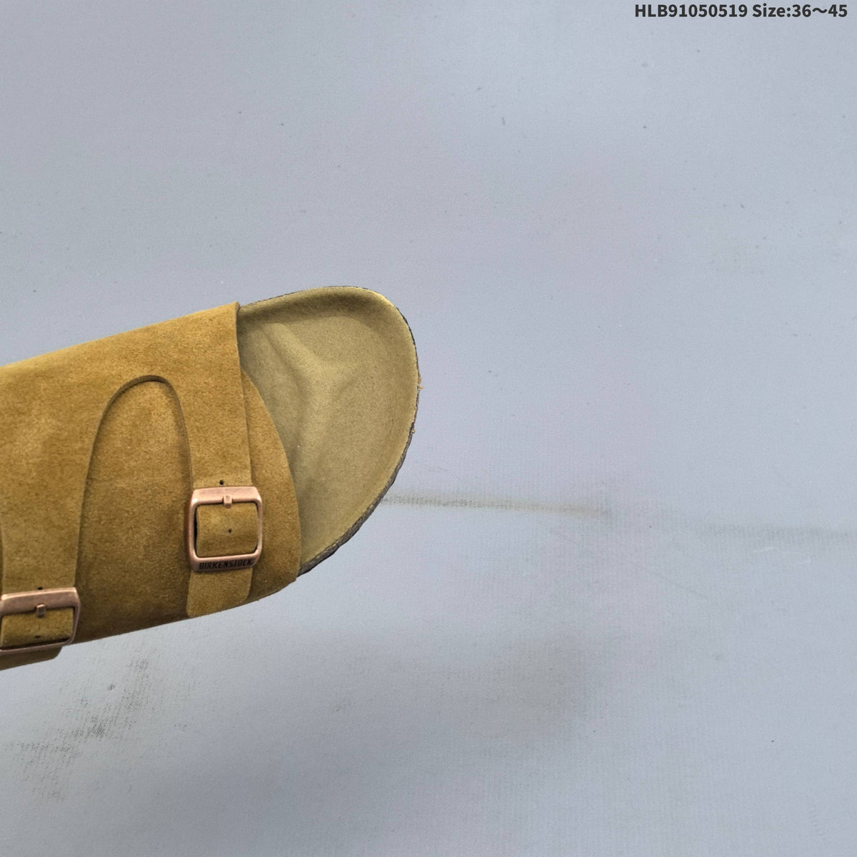 Birkenstock Arizona Two-Strap Suede Slide Sandals, Taupe