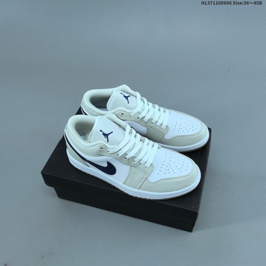 Jordan 1 Low OG Sneakers, White Multi-Color, 553558-146