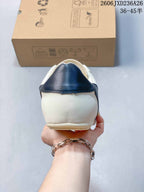 Rick Owens Concordians Low-Top Lace-Up Sneakers in White and Navy