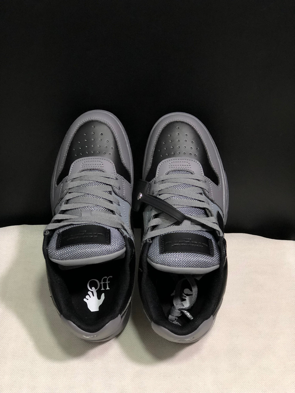 OFF-WHITE Out Of Office Low-Top Sneakers Grey and Black