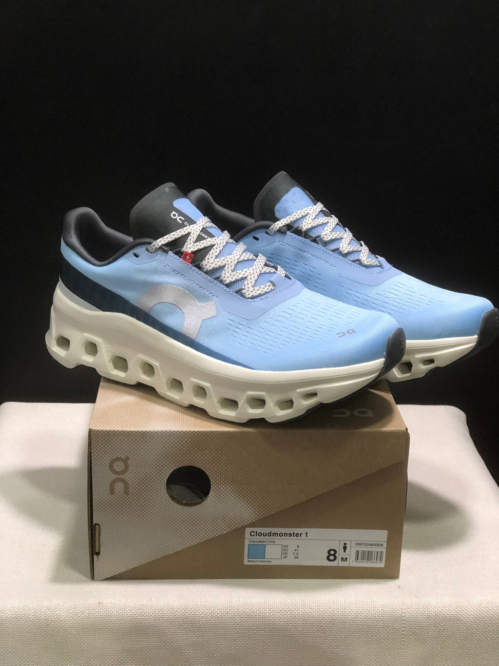 On Cloudmonster 1 Running Sneakers Blue and White