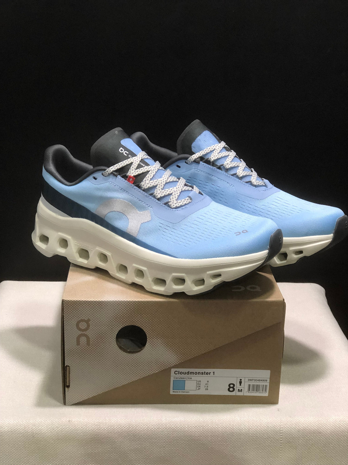 On Cloudmonster 1 Running Sneakers Blue and White