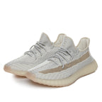 Yeezy 350 V2 Knit Sneakers in Light Gray and Cream