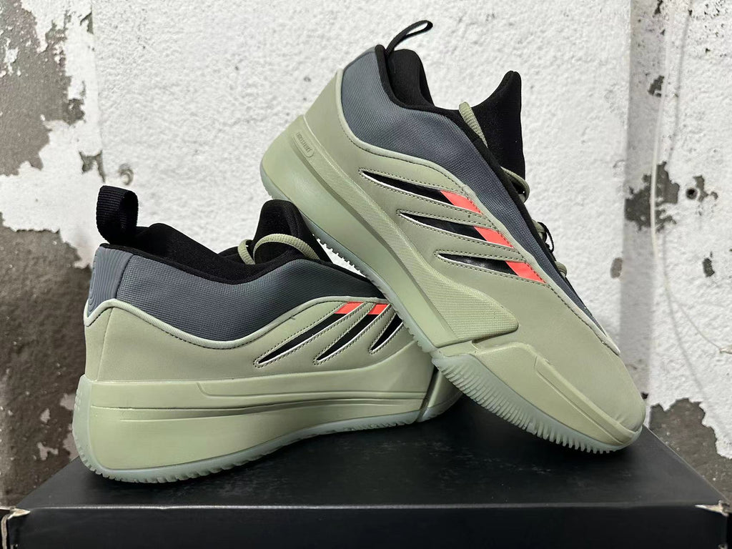 adidas Dame 9 Basketball Shoes Green Grey Orange