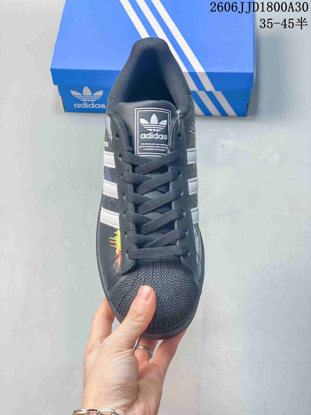 Adidas Originals Superstar Black Splatter Low-Top Sneakers