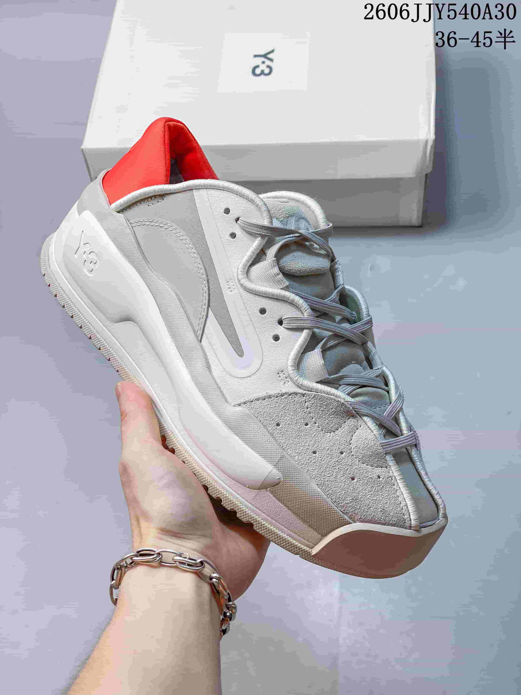 Y-3 Rivalry Sneakers in White and Grey