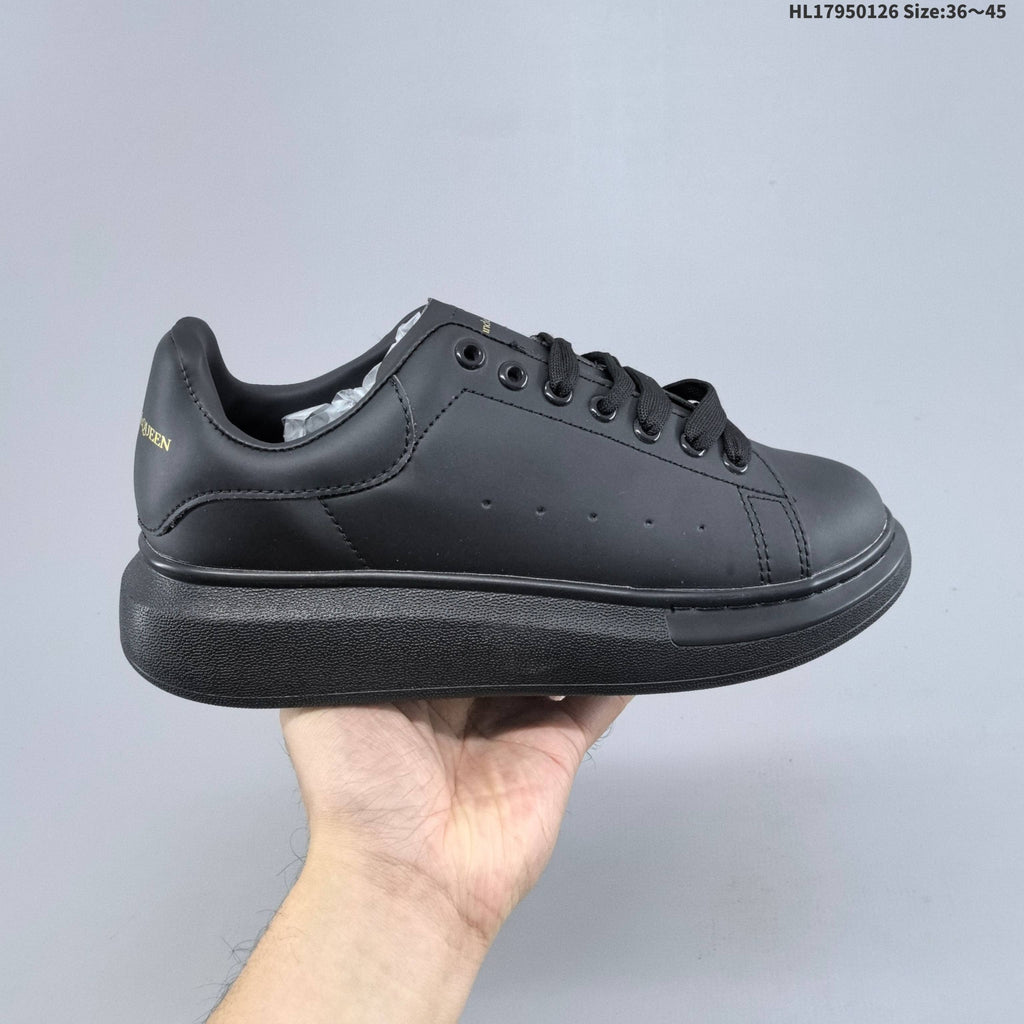 Alexander McQueen Low-Top Sneakers in Black with Thick Sole