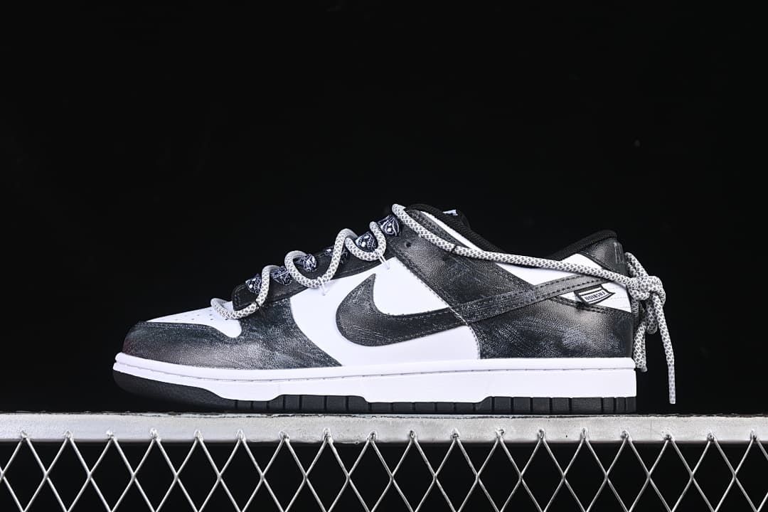Nike SB Dunk Low Strap Sneakers Black and White HF5441-100