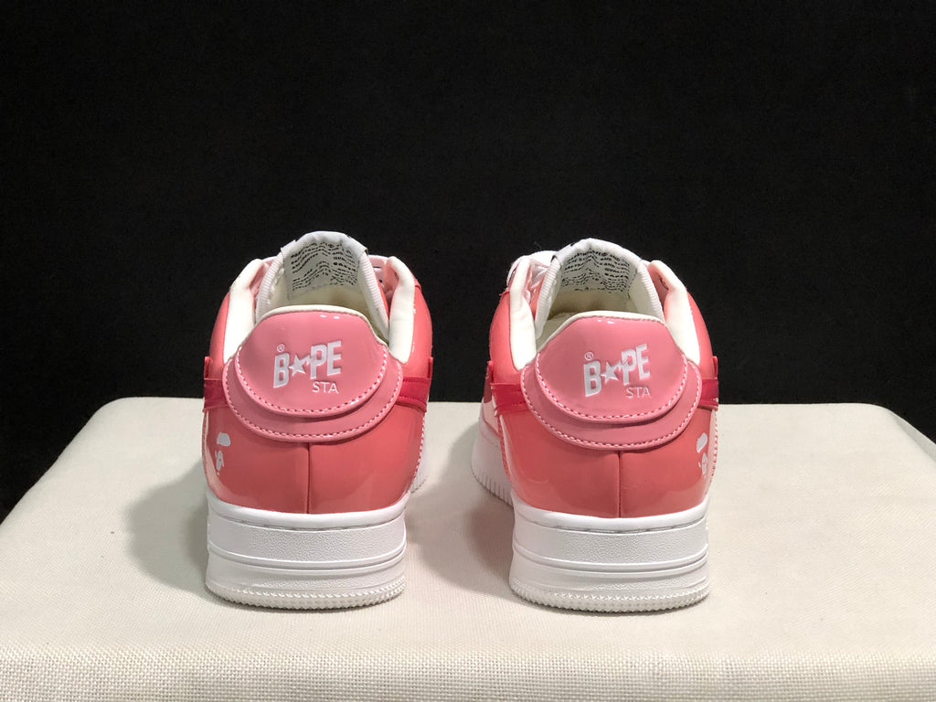 BAPE Sta Low-Top Sneakers Pink and White