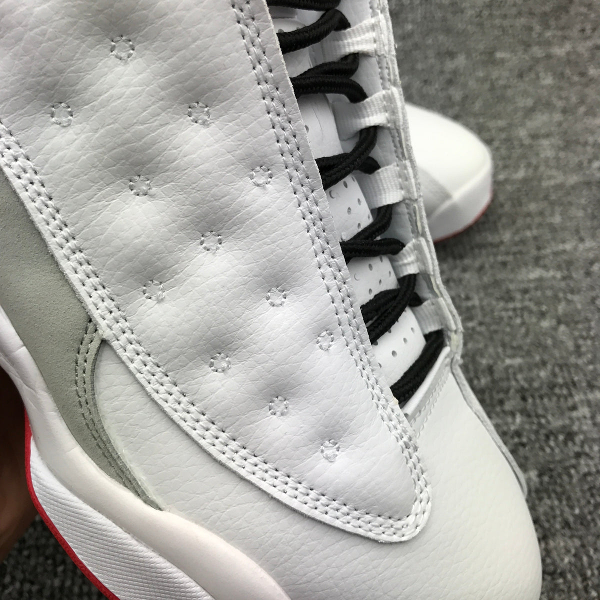 Air Jordan 13 White and Red High-Top Sneakers