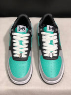 BAPE Bape Sta Low-Top Sneakers Black Grey Turquoise