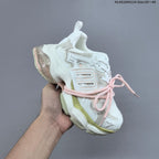 GGCC Chunky Low-Top Sneakers in White and Lime