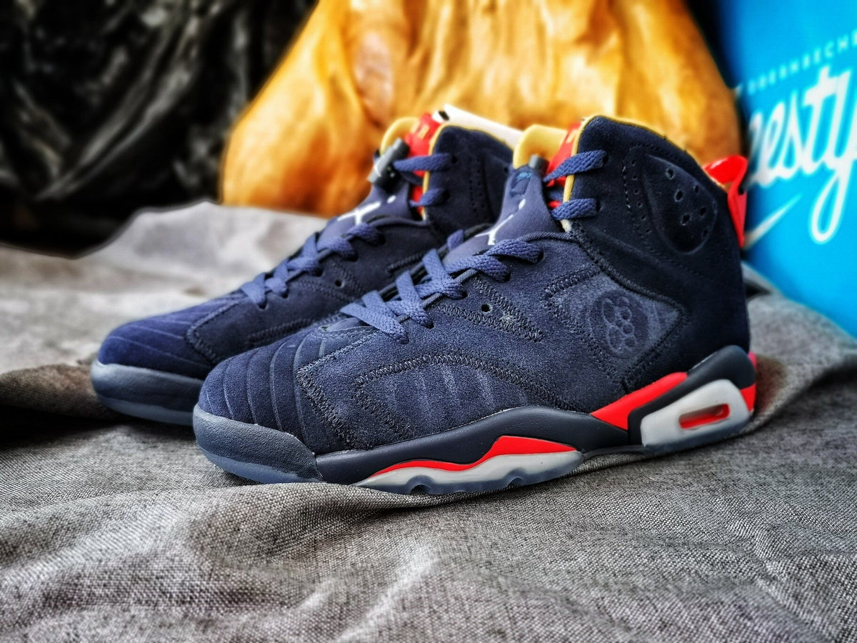 Air Jordan 6 Retro Sneakers Navy Red White