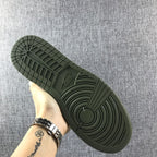 Jordan 1 Mid Sneakers in Black and Olive Green