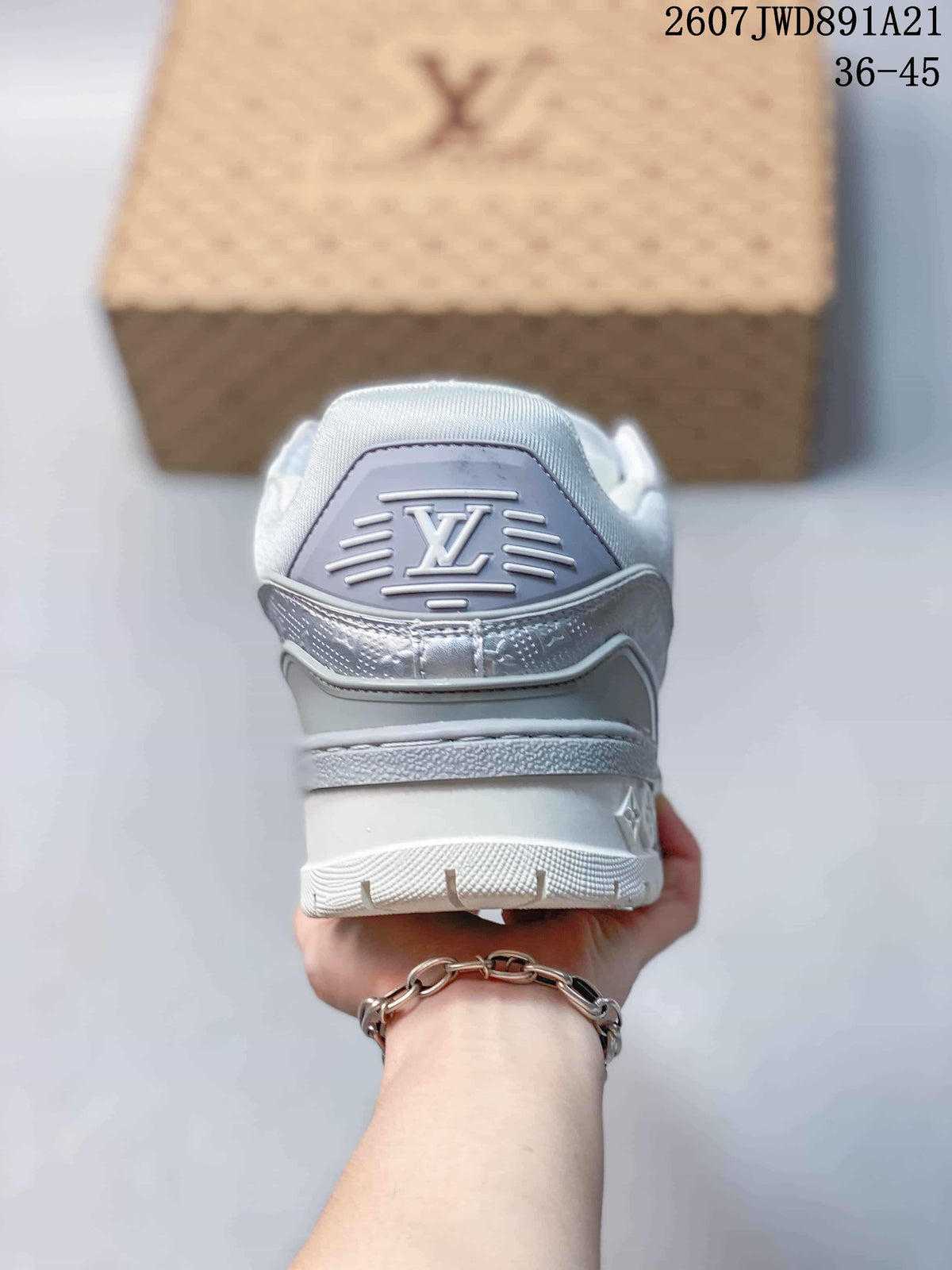 Louis Vuitton Trainer Maxi Sneakers Silver White 2607TWD891A21