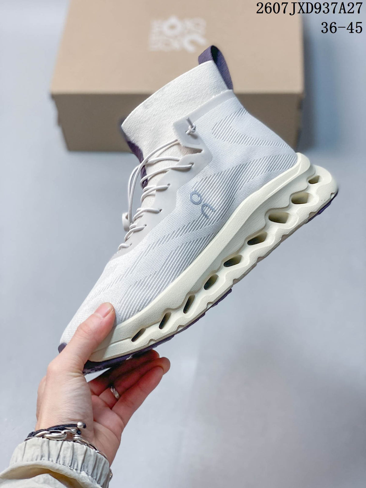 Loewe x On Cloudtilt High-Top Sneakers White Purple 712370URY