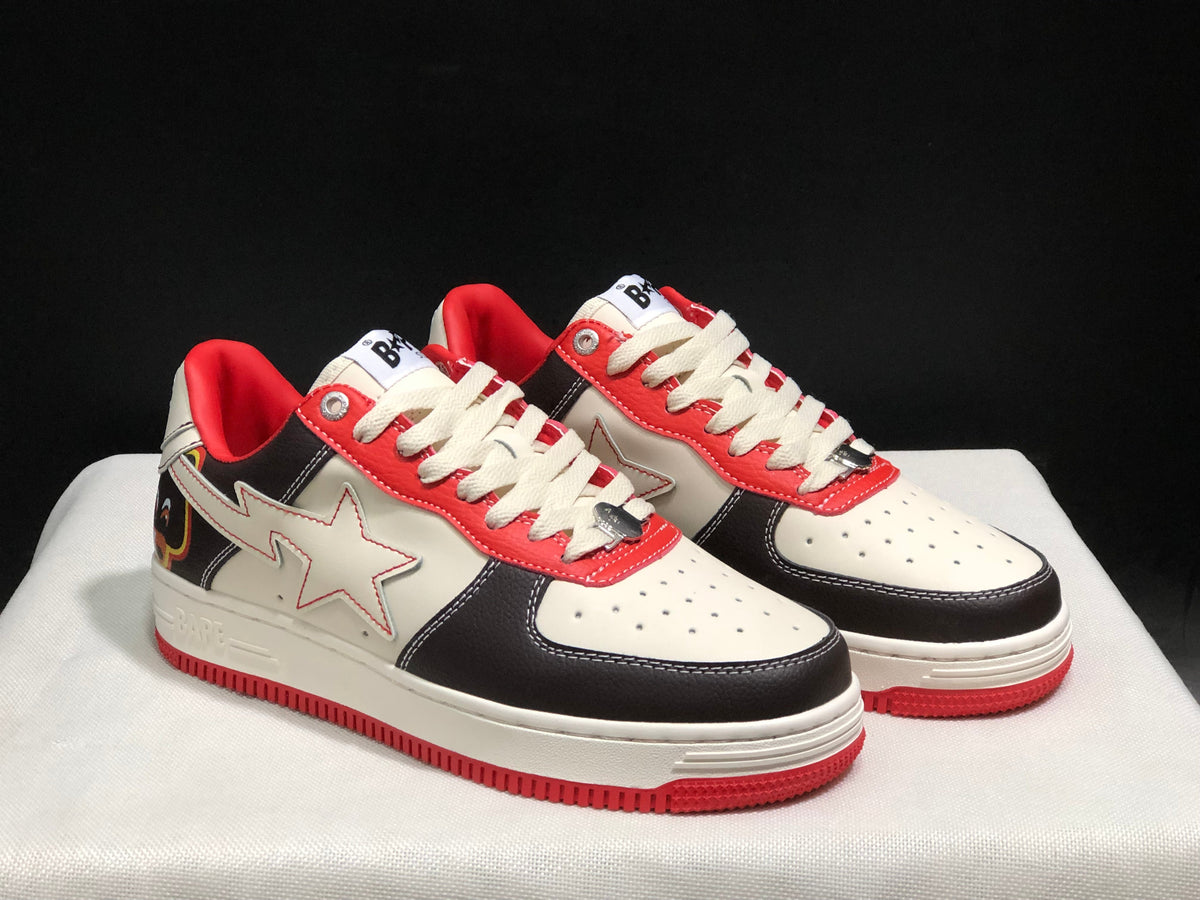 BAPE STA Low-Top Sneakers White Black Red