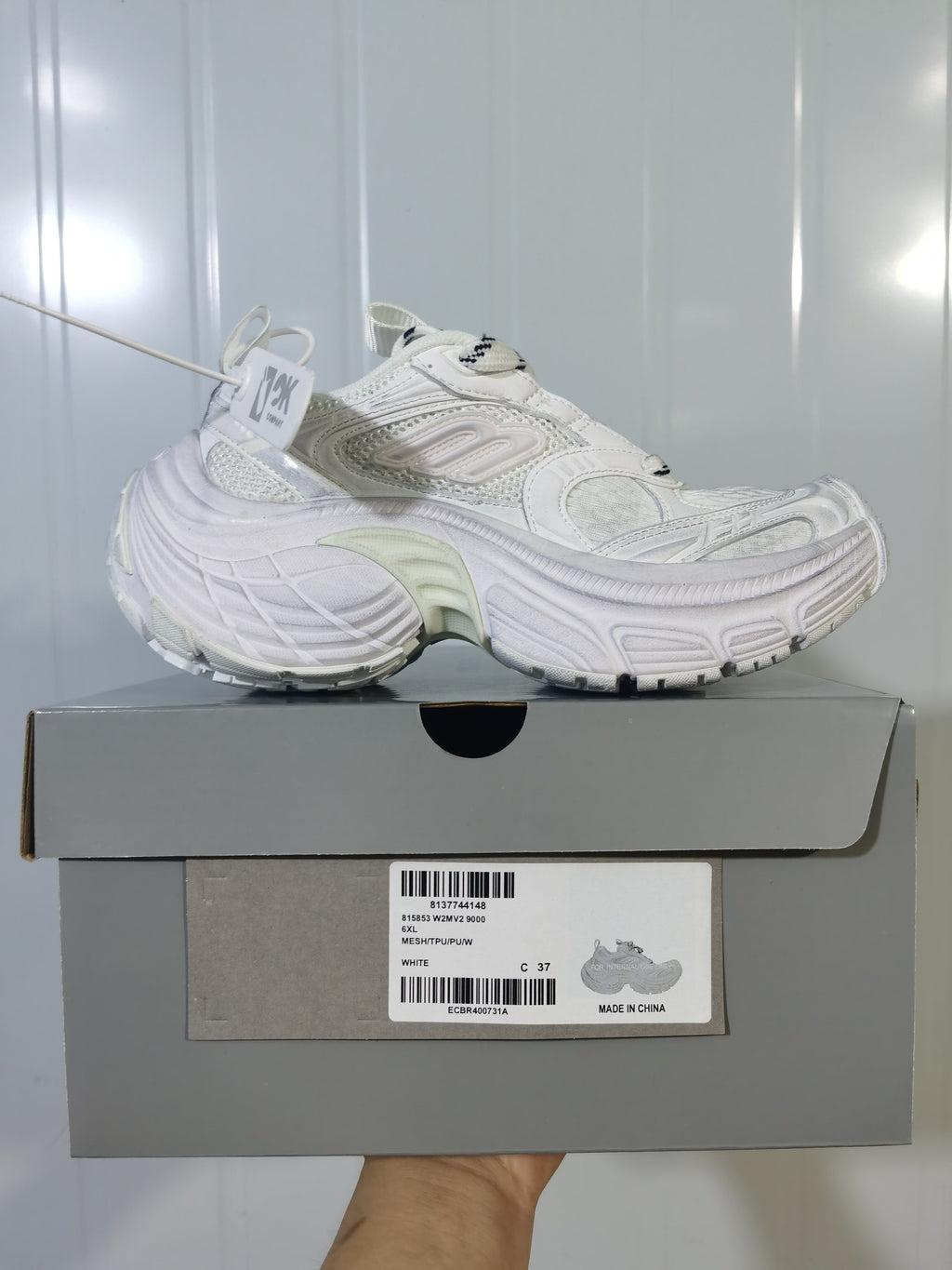 9000 White Chunky Sneakers