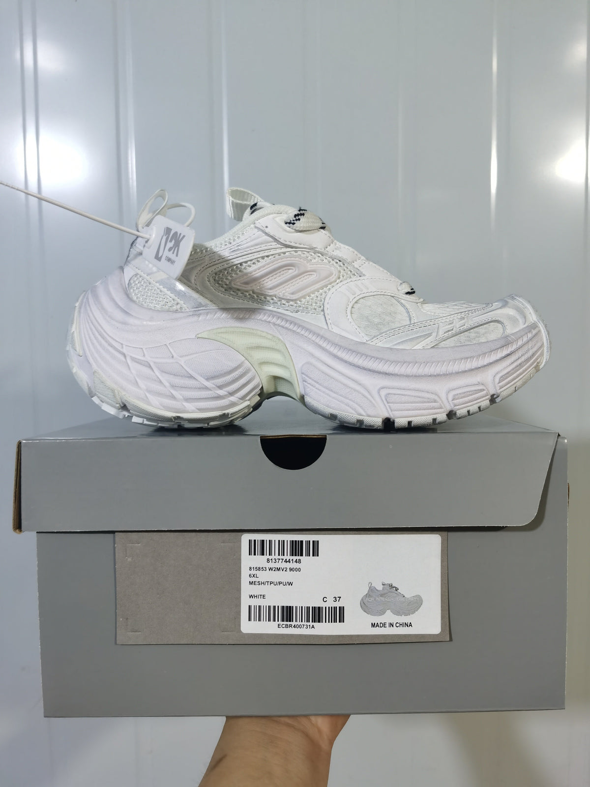 9000 White Chunky Sneakers