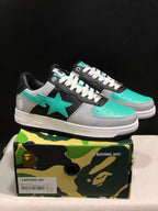 BAPE Bape Sta Low-Top Sneakers Black Grey Turquoise