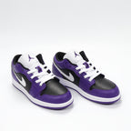Jordan 1 Low Black Purple White Sneakers 553560-501
