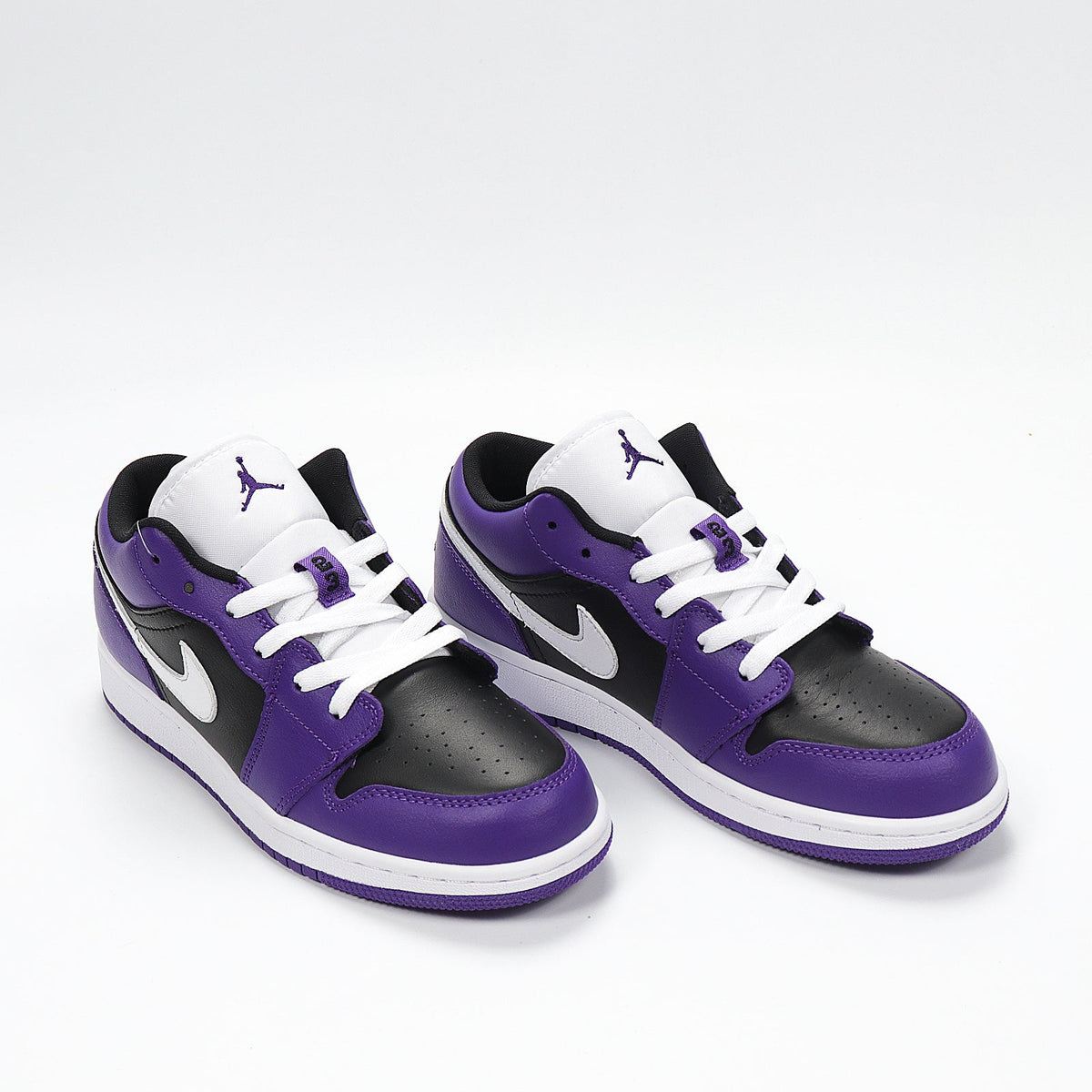 Jordan 1 Low Black Purple White Sneakers 553560-501
