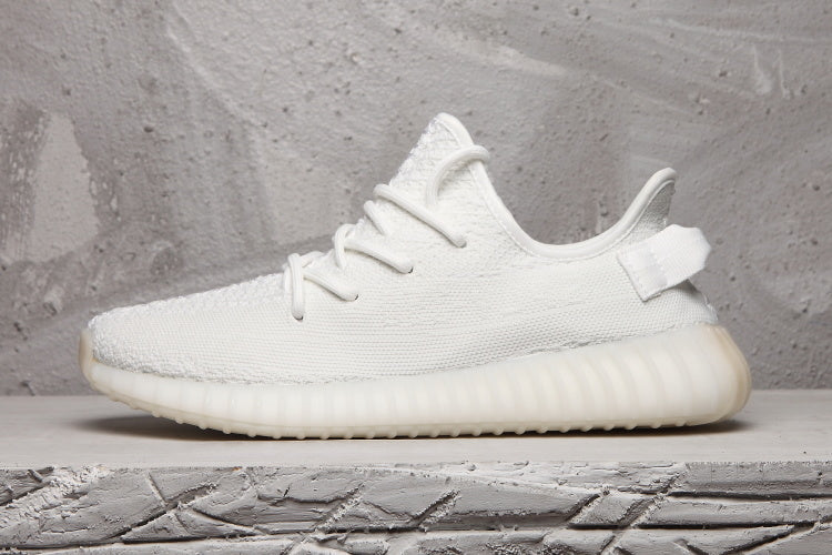 Yeezy 350 V2 White Knit Low-Top Sneakers