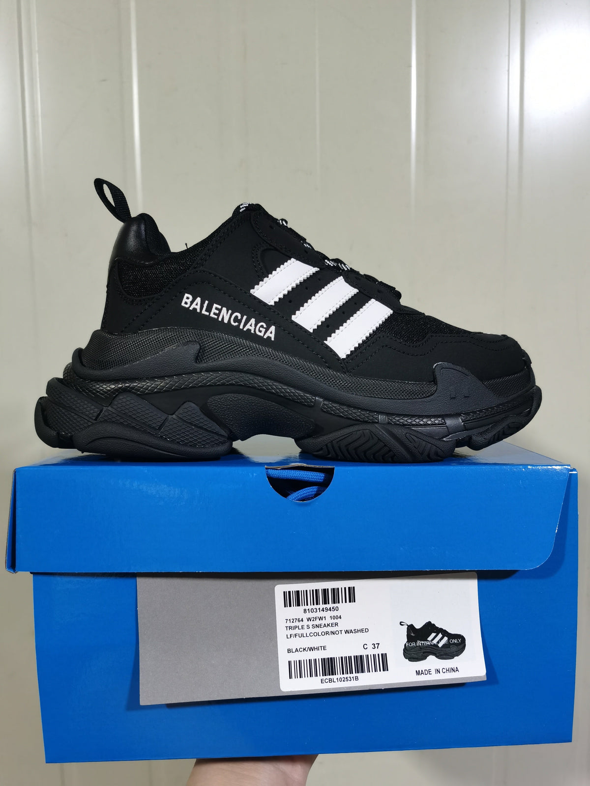 Balenciaga Triple S Sneakers Black White 1004