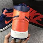 Air Jordan 1 Mid Blue Orange Sneakers AH7389-408