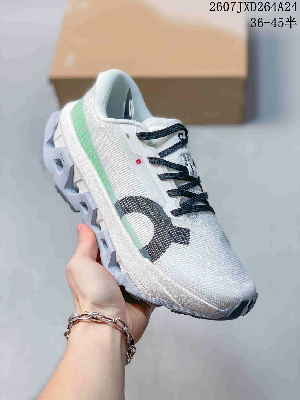 On Cloudmonster 3 Hyper Sneakers White Green Gray