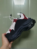 Balenciaga Triple S Clear Sole Sneakers White Burgundy 7078