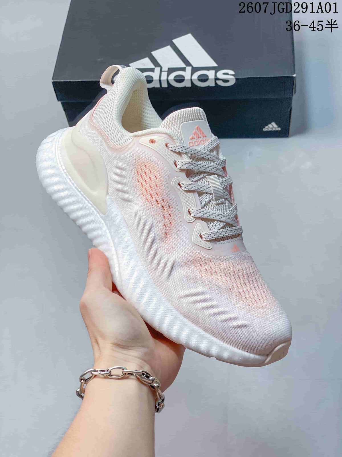 adidas AlphaBounce Beyond Running Sneakers in White and Pink