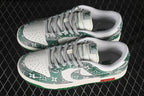 Nike SB Dunk Low Green Monogram-Pattern Sneakers