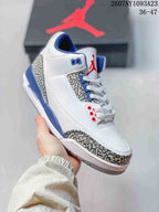 Jordan Air Jordan 3 Retro High-Top Sneakers White Blue Red