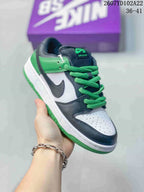 Nike SB Dunk Low Pro Sneakers Black White Green 2607YD102A22