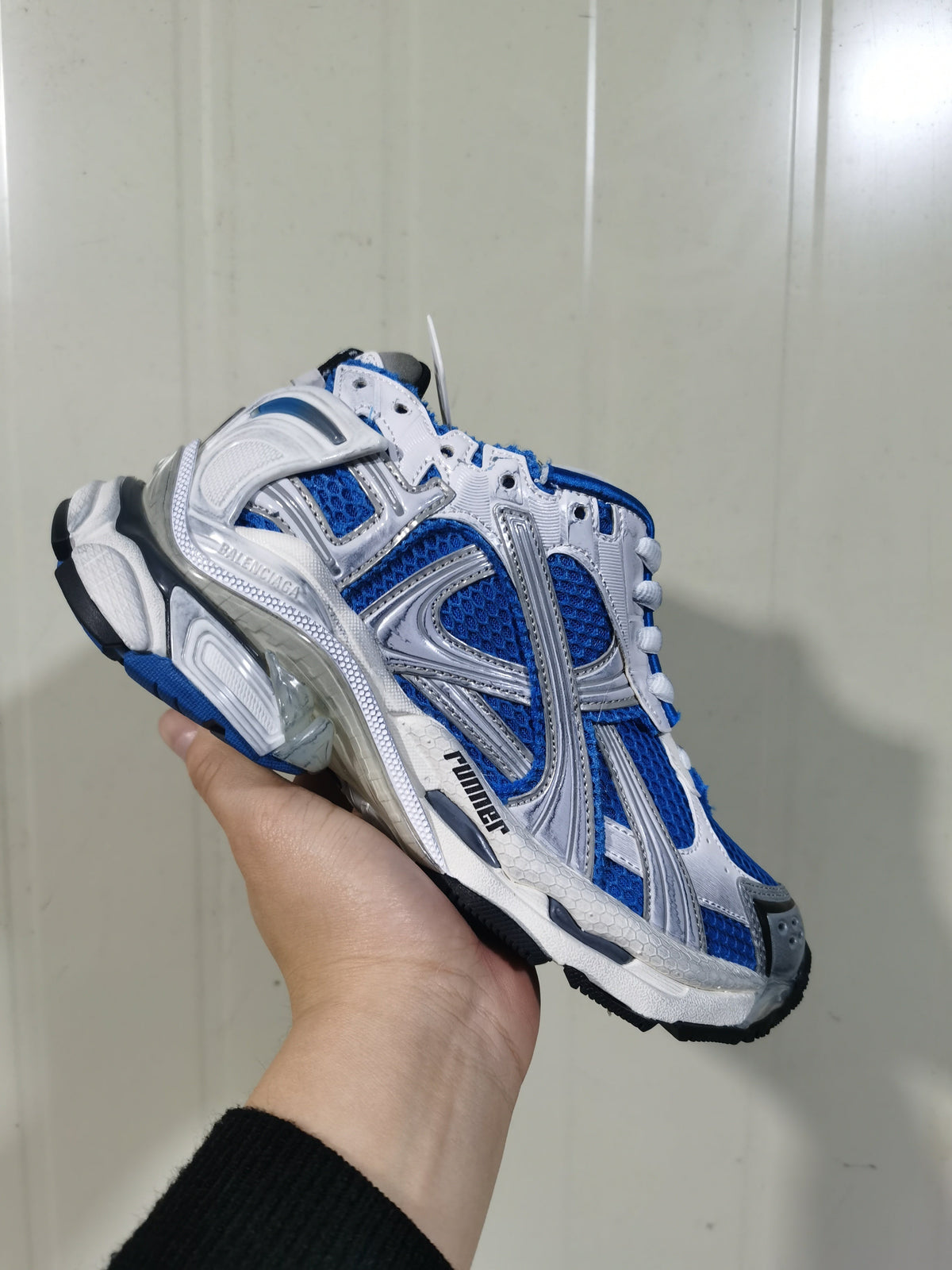 Balenciaga Runner 0575 White and Blue Sneakers