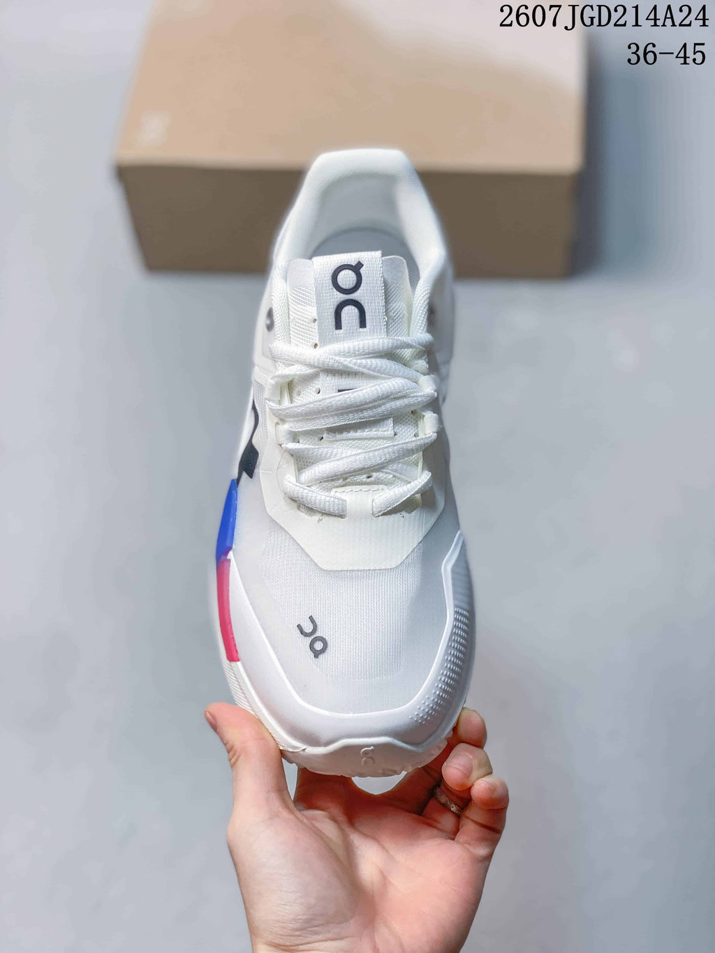 On THE ROGER Pro 2 Tennis Shoes White Blue Pink 2607TGD214A24