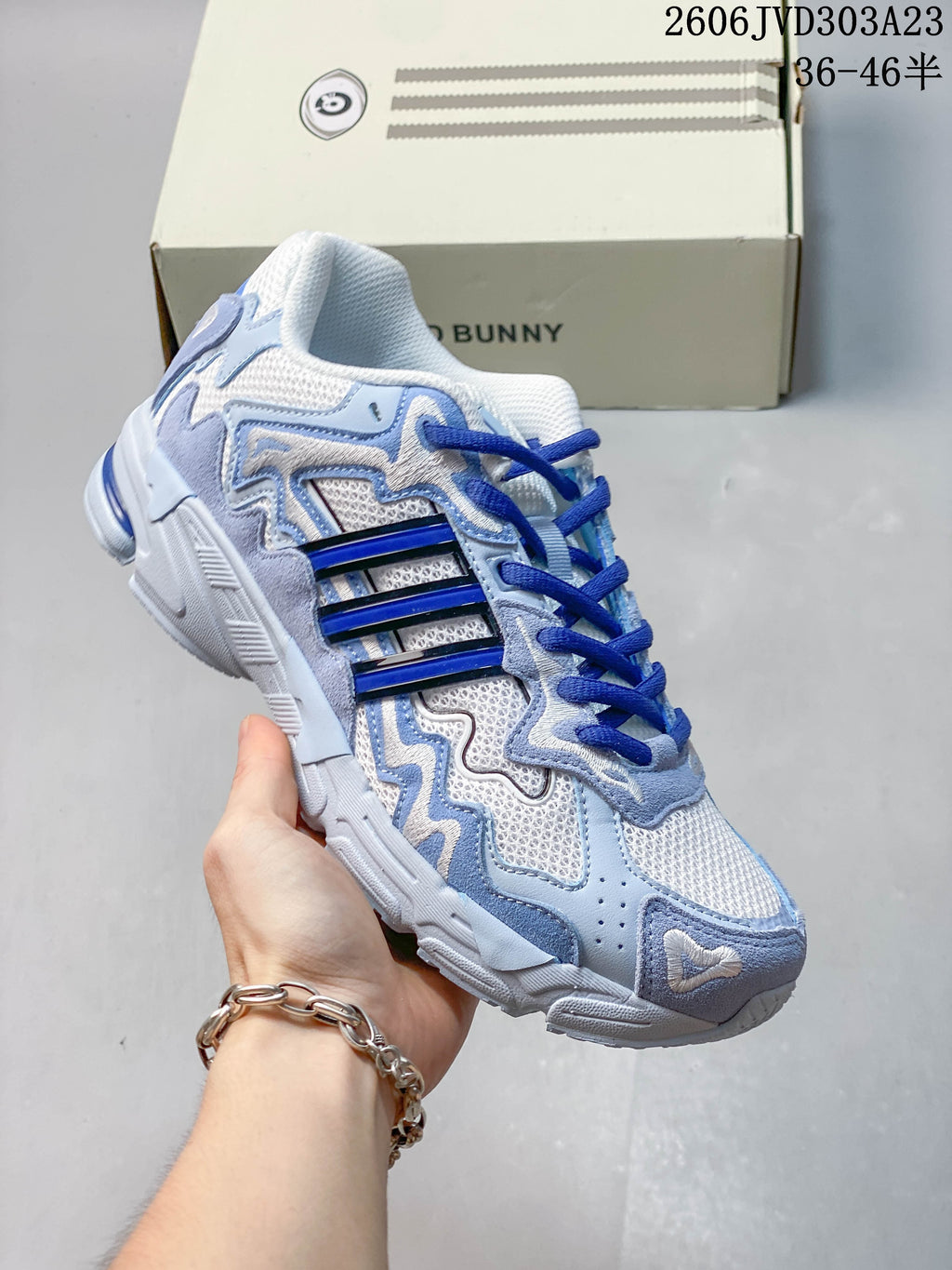 adidas Response CL Bad Bunny Sneakers in White and Blue