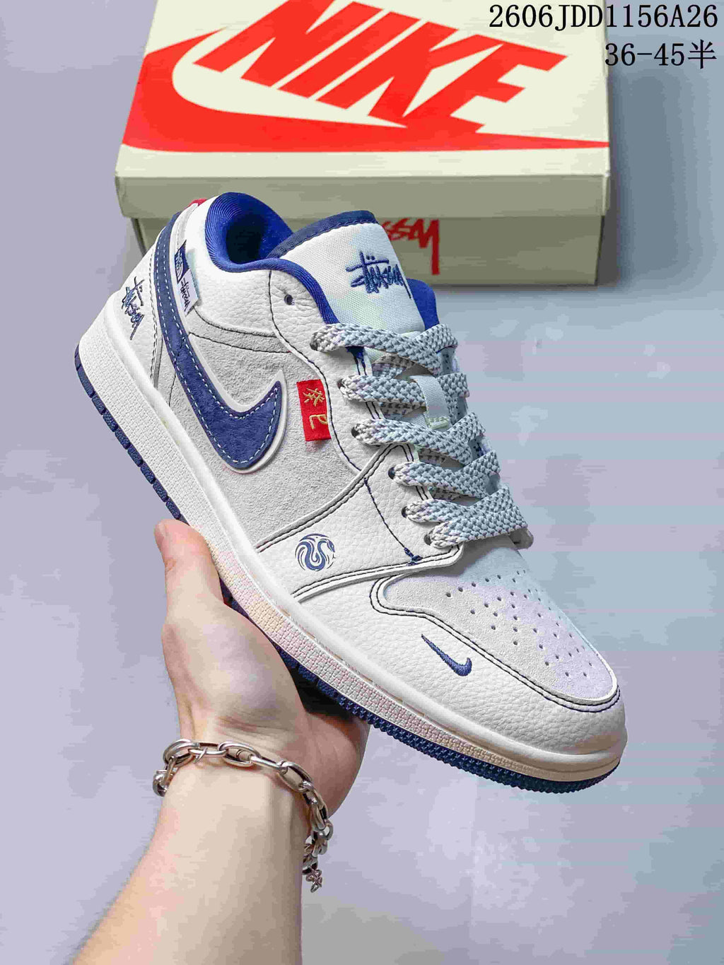 Jordan Air Jordan 1 Low Fragment Travis Scott Dior White Blue