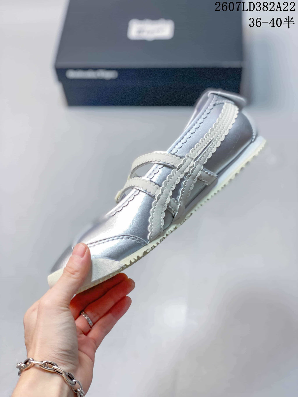 Onitsuka Tiger Mexico 66 TGRS Silver Mary Jane Sneakers