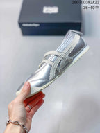 Onitsuka Tiger Mexico 66 TGRS Silver Mary Jane Sneakers