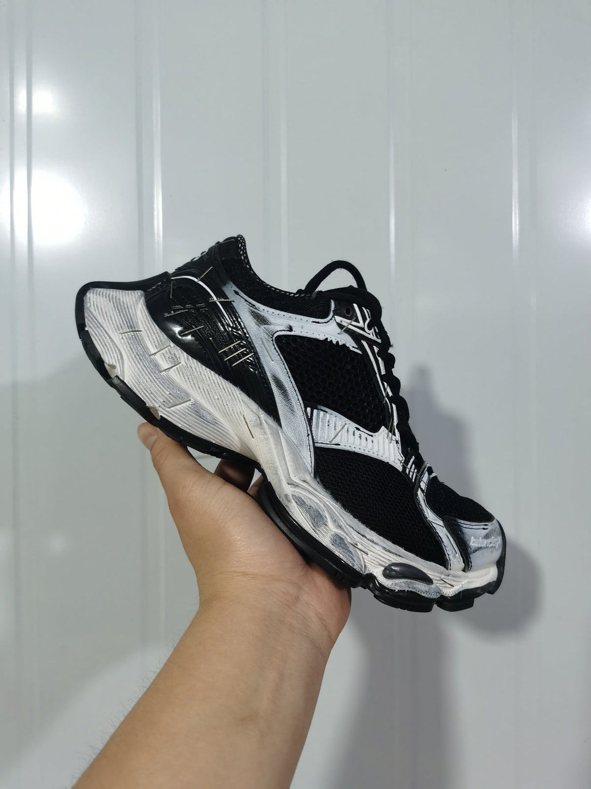 Stapler 0120 Black White Mesh Sneakers